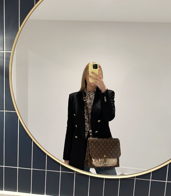 Brown Monogram Coated Canvas & Beige Python Leather Marignan