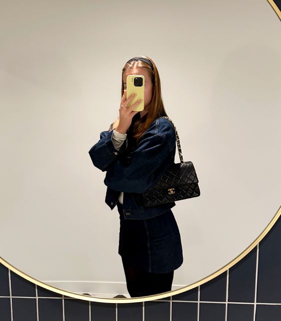 Navy Quilted Lambskin Vintage Medium Classic Double Flap Bag