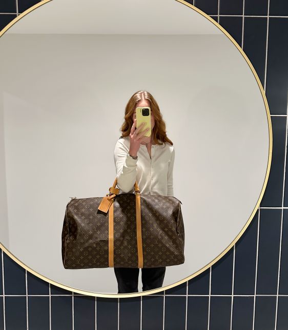 Brown Monogram Coated Canvas & Vachetta Leather Vintage Keepall 60