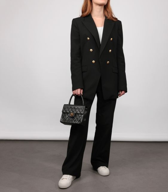 Black Quilted Lambskin Vintage Mini Classic Kelly