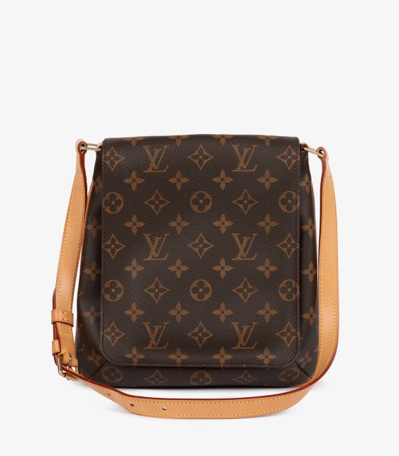 Brown Monogram Coated Canvas & Vachetta Leather Vintage Musette Salsa PM