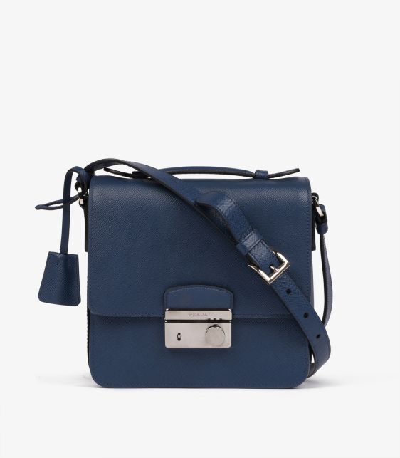 Bluette Saffiano Lux Leather Small Sound Crossbody Bag