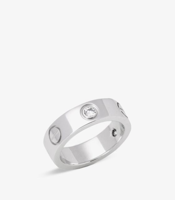 3 Diamond 18ct White Gold Love Band Ring