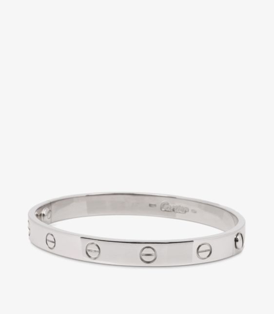 18ct White Gold Love Bangle