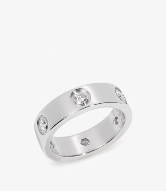 A Pre-Loved Cartier 6 Diamond 18ct White Gold Love Ring from Xupes