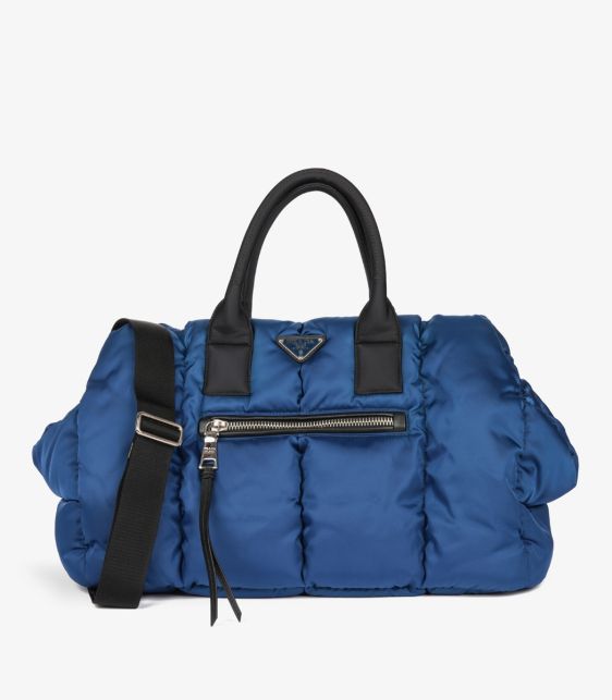 Blue Nylon Tessuto Bomber Tote