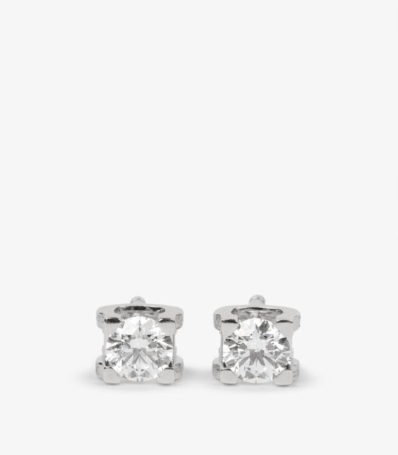 0.46ct Brilliant Cut Diamond 18ct White Gold C De Stud Earrings