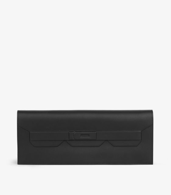 Black Swift Leather Shadow Birkin Cut Clutch