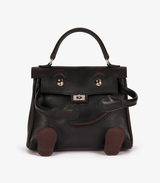 Black & Chocolate Gulliver Leather Vintage Kelly Quelle Idole Doll