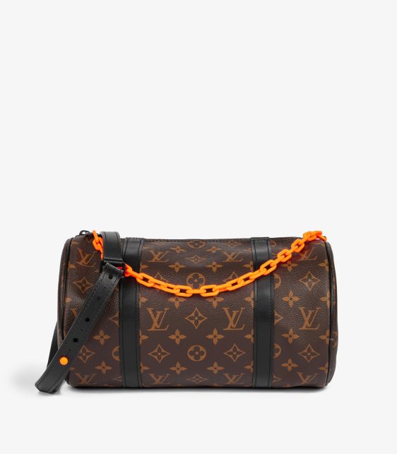 x Virgil Abloh Brown Monogram Coated Canvas & Black Calfskin Leather Solar Ray Papillon