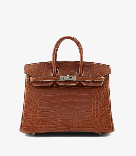 Fauve Matte Alligator Leather Birkin 25cm Retourne