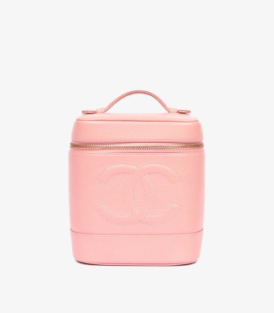 Pink Caviar Leather Vintage Timeless Vanity Case