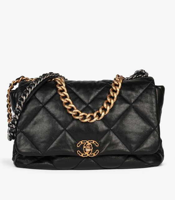 Chanel Black Quilted Lambskin Maxi 19 Flap Bag