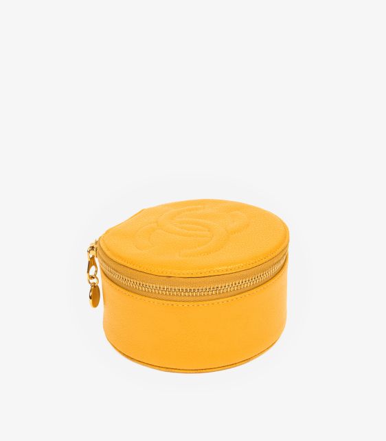 Yellow Caviar Leather Timeless Jewellery Case