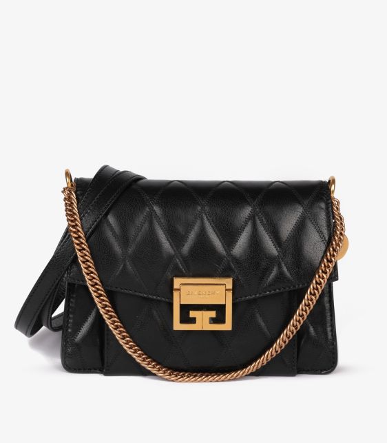 Black Quilted Goatskin Leather Small GV3 Shoulder Bag