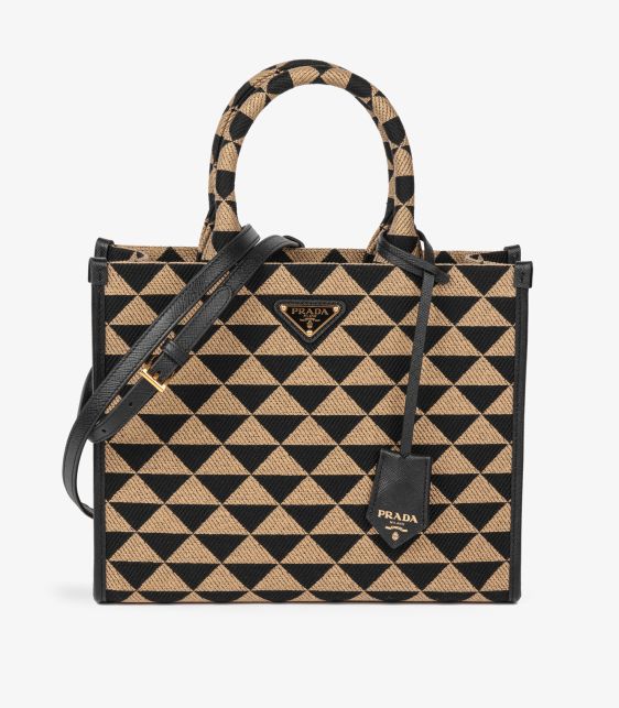 Black & Beige Embroidered Fabric Small Symbole