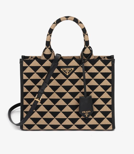 Black & Beige Embroidered Fabric Small Symbole