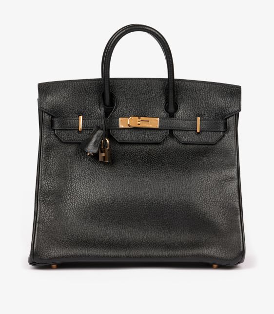 Black Ardennes Leather Vintage Birkin HAC 32cm Retourne