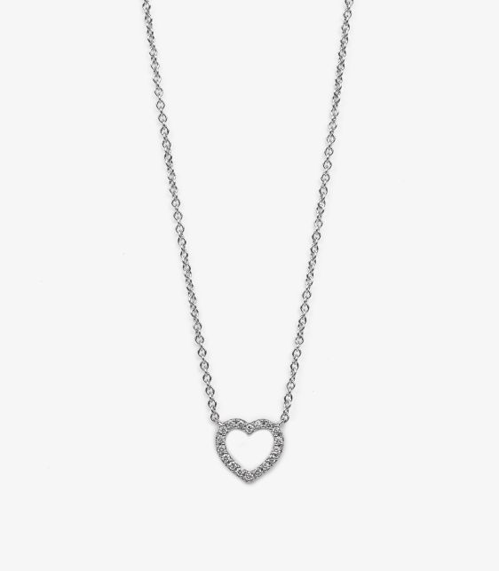 Diamond Set 18ct White Gold Mini Metro Heart Pendant