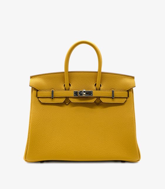 Jaune Ambre Togo Leather Birkin 25cm Retourne