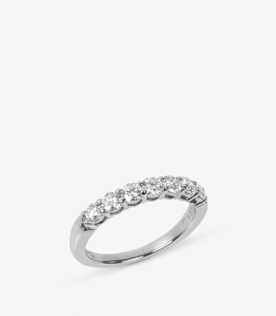 Round Brilliant Diamond Platinum Embrace Half Eternity Ring