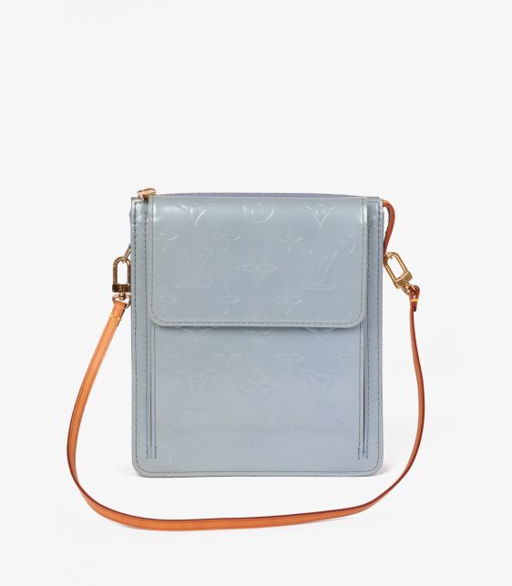 Lavander Monogram Vernis Leather Motto Pouch