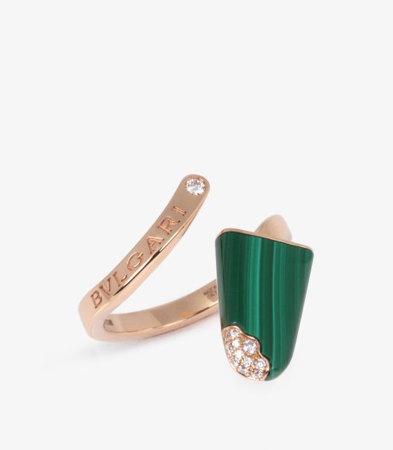 Diamond and Malachite 18ct Rose Gold Gelati Ring