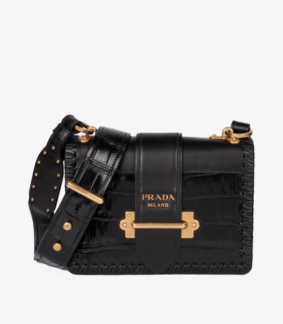 Black Smooth Calfskin & Matte Crocodile Leather Cahier