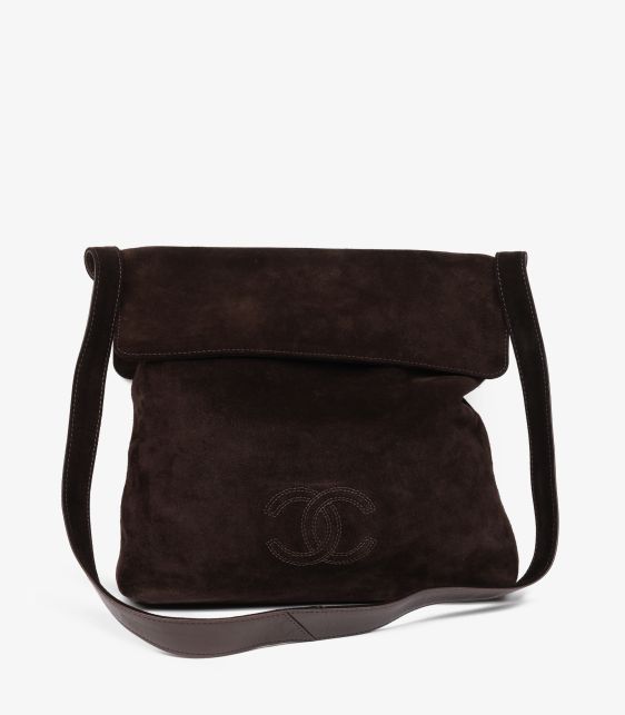 Brown Suede Vintage Timeless Hobo Bag