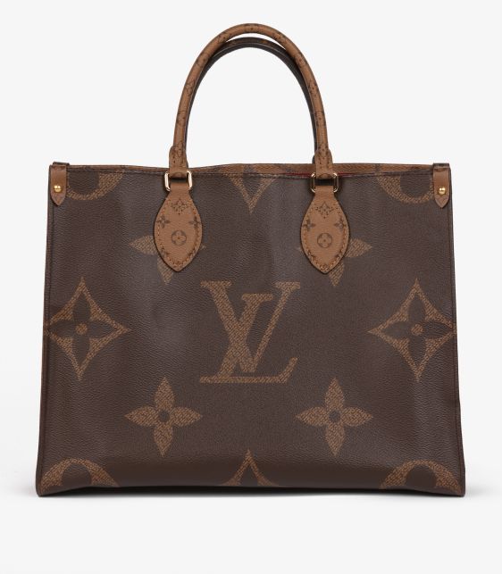 Brown Giant Monogram & Monogram Reverse Coated Canvas Onthego MM