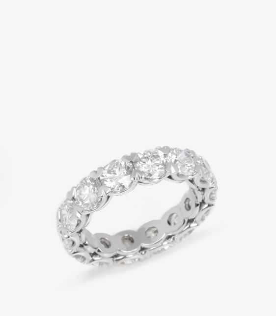 Brilliant Cut 6.01ct Diamond Platinum Full Eternity Ring