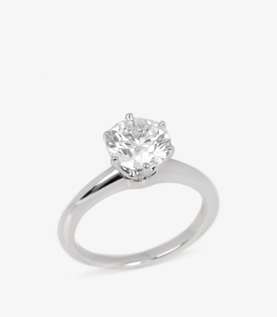 Brilliant Cut 1.73ct Diamond Platinum Tiffany Setting Ring