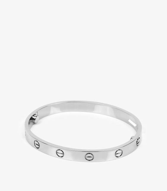 18ct White Gold Love Bangle