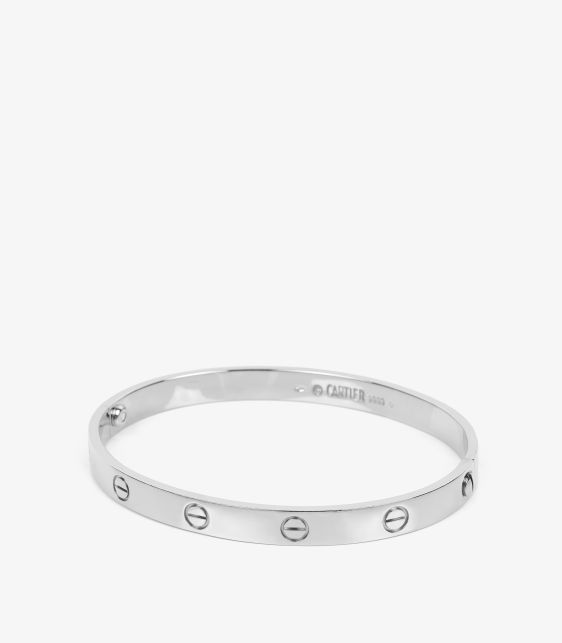 18ct White Gold Love Bangle