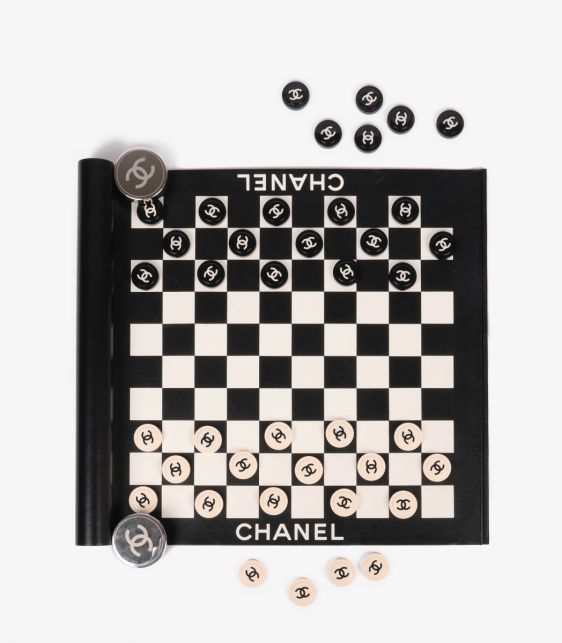 Chanel Black & White Lambskin Leather & Resin Silver Plated Limited Edition Checkerboard at Xupes