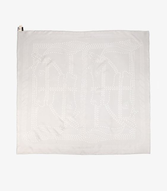 Hermès Gris, Silk Quadrige II 90 Scarf at Xupes