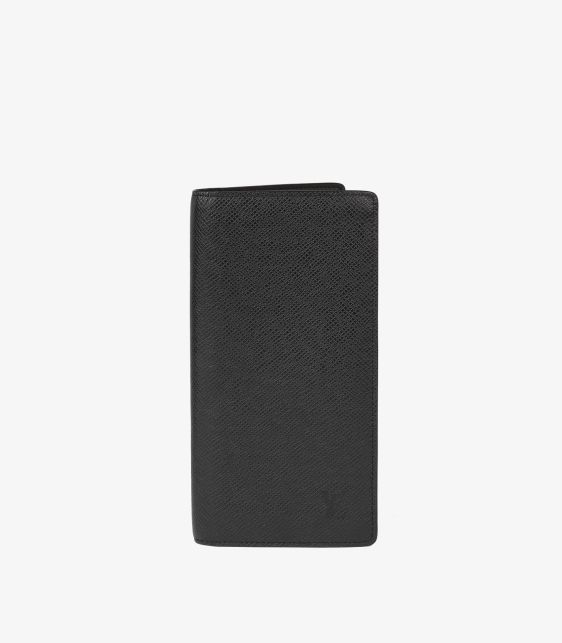 Louis Vuitton Black Taiga Leather Brazza Wallet at Xupes