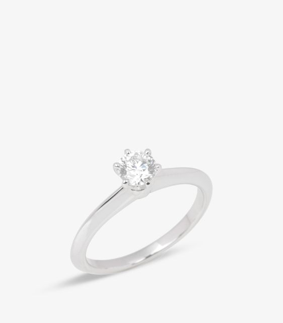 Tiffany & Co. Brilliant Cut 0.39ct Diamond Platinum Tiffany Setting Ring at Xupes