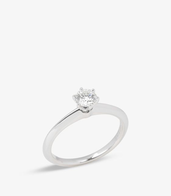 Tiffany & Co. Brilliant Cut 0.35ct Diamond Platinum Tiffany Setting Ring at Xupes