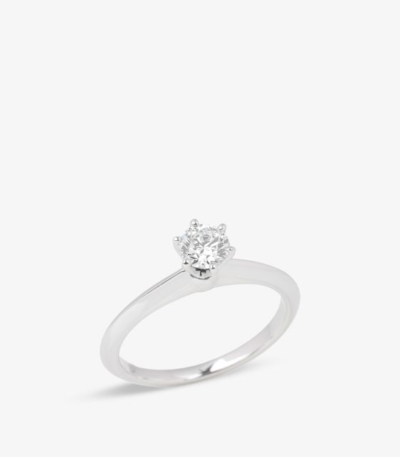 Tiffany & Co. Brilliant Cut 0.37ct Diamond Platinum Tiffany Setting Ring at Xupes