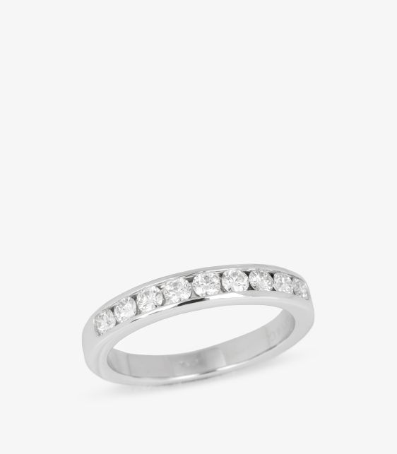 Tiffany & Co. Brilliant Cut Diamond Platinum Half Eternity Ring at Xupes