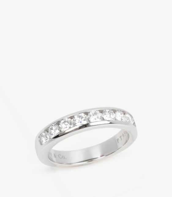 Tiffany & Co. Brilliant Cut Diamond Platinum Half Eternity Ring at Xupes