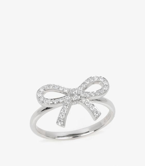 Tiffany & Co. Diamond Set Platinum Bow Ring at Xupes