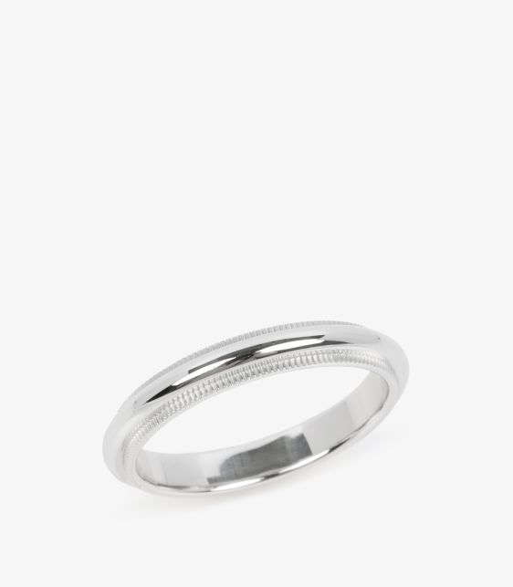 Tiffany & Co. Platinum Milgrain Wedding Band Ring at Xupes