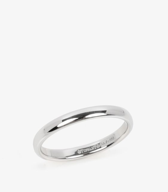 Tiffany & Co. 3mm Platinum Wedding Band Ring at Xupes