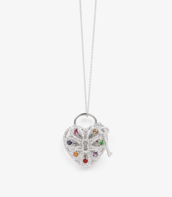Tiffany & Co. Multi Gemstone Heart Pendant at Xupes