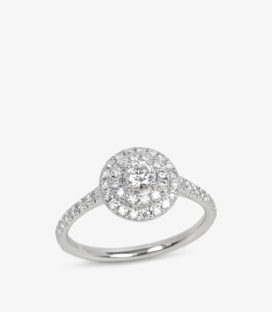 Tiffany & Co. Brilliant Cut Diamond Platinum Soleste Ring at Xupes
