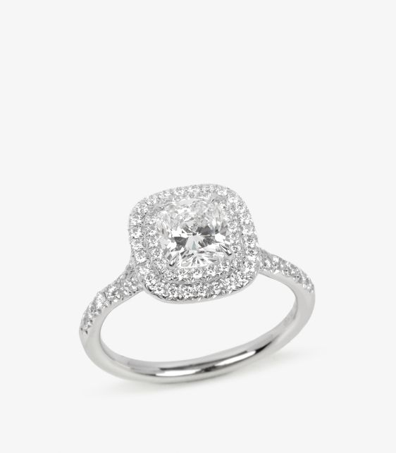 Tiffany & Co. 1.04ct Cushion Cut Diamond Platinum Soleste Ring at Xupes