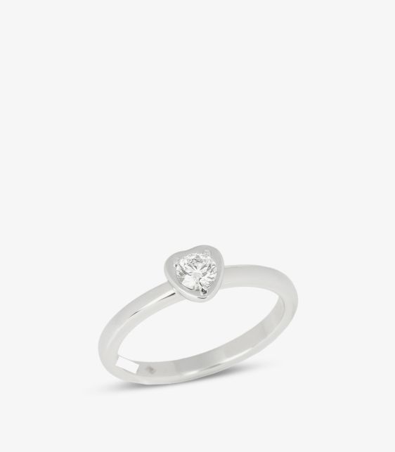 Cartier Diamond Solitaire 18ct White Gold Diamant Lègers Ring at Xupes