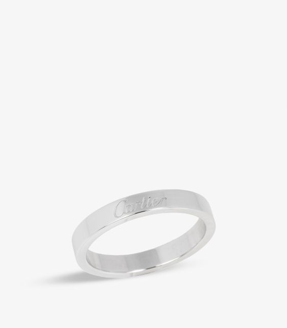 Cartier Platinum C de Cartier Wedding Band Ring at Xupes